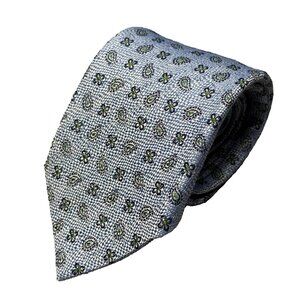 ETRO Milano Tie Silk & Linen Jacquard Woven Paisley Made in Italy 3.75"